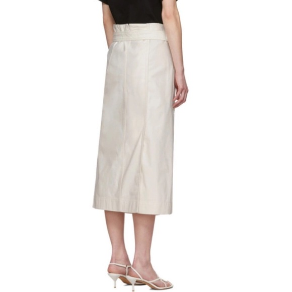 3.1 PHILLIP LIM OFF WHITE BELTED CARGO POPLIN MIDI SKIRT 100% COTTON - Picture 4 of 12